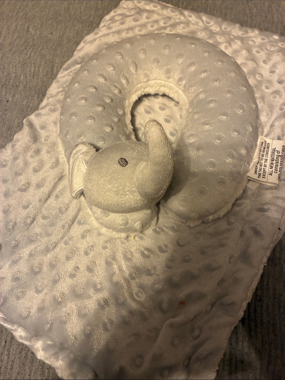 Plush Elephant Neck Support Pillow for Kids - Light Gray